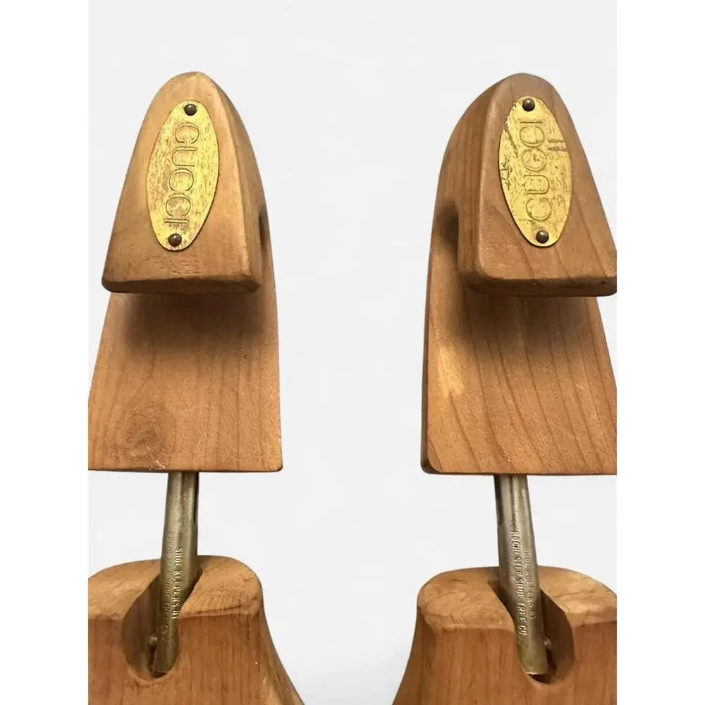 Vintage Gucci Shoe Tree cedar wood old money men size 9.5 - 10.5 quiet luxury